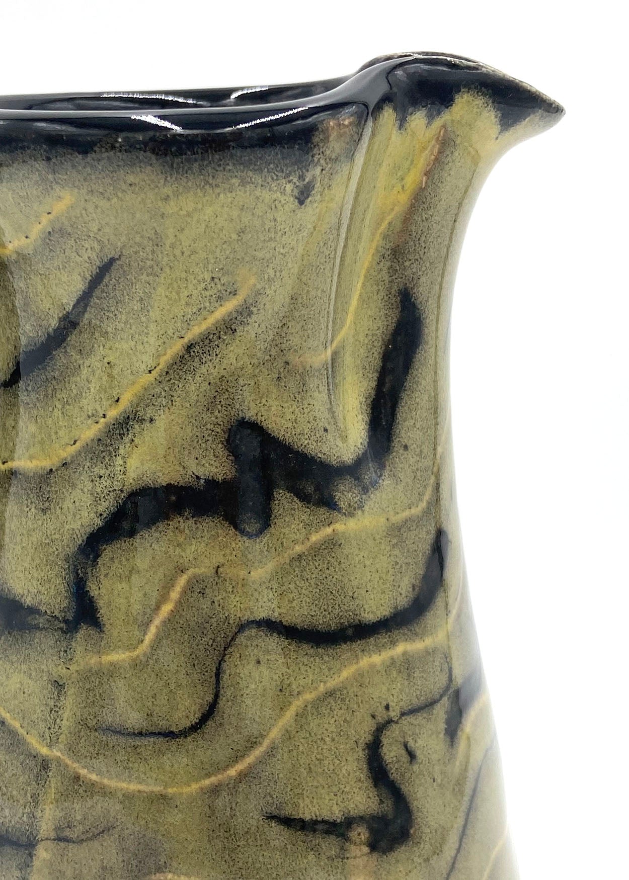 Large Yellow & Black Squiggle Pitcher
