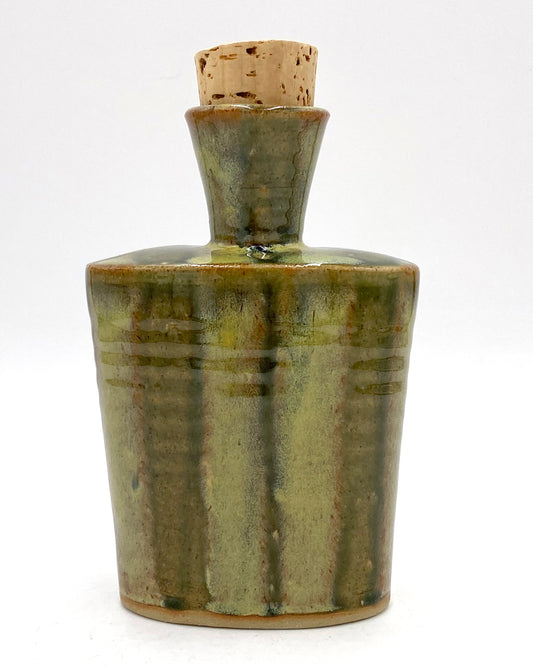 Corked Bottle/Vase in Green/Green