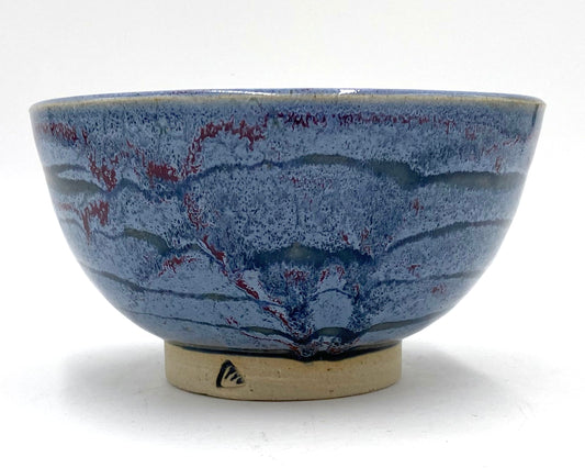 Blue Bowl with Wavy Lines