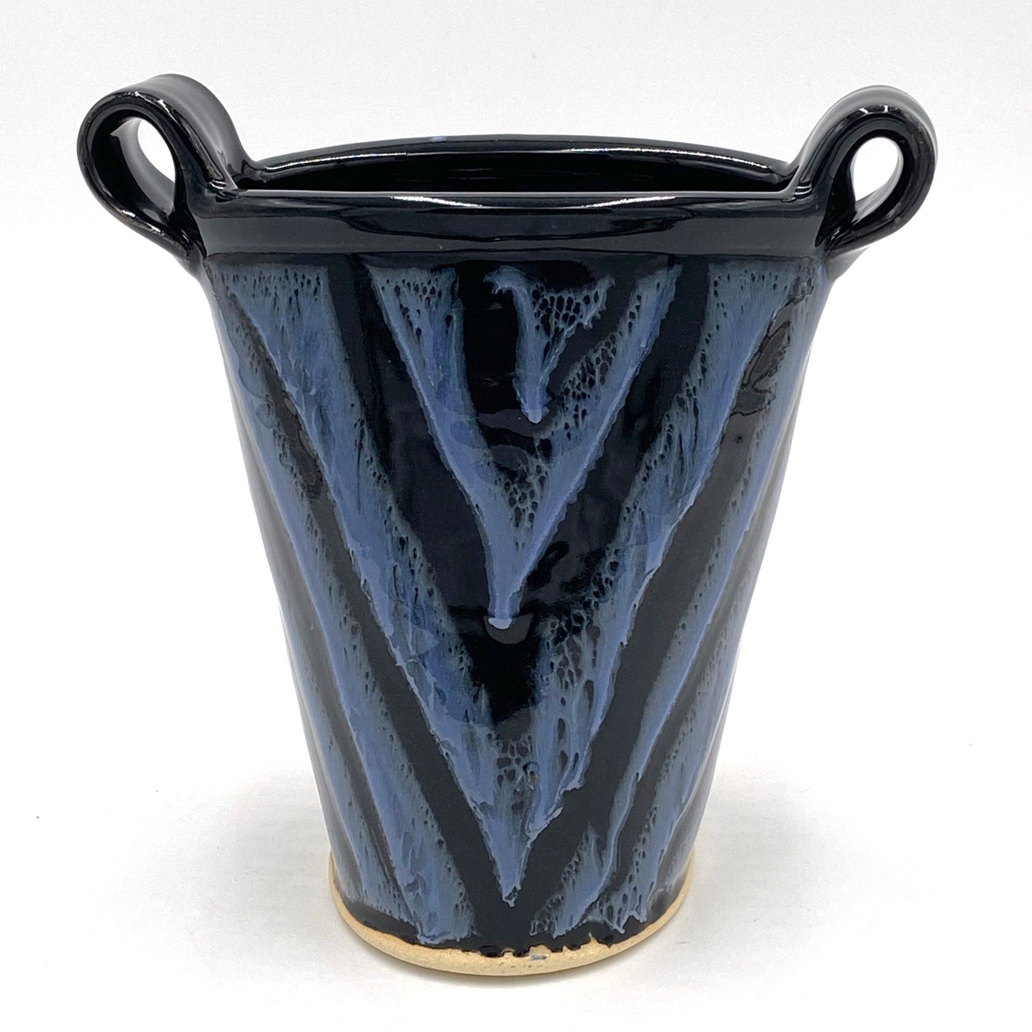 Blue Black V Vase