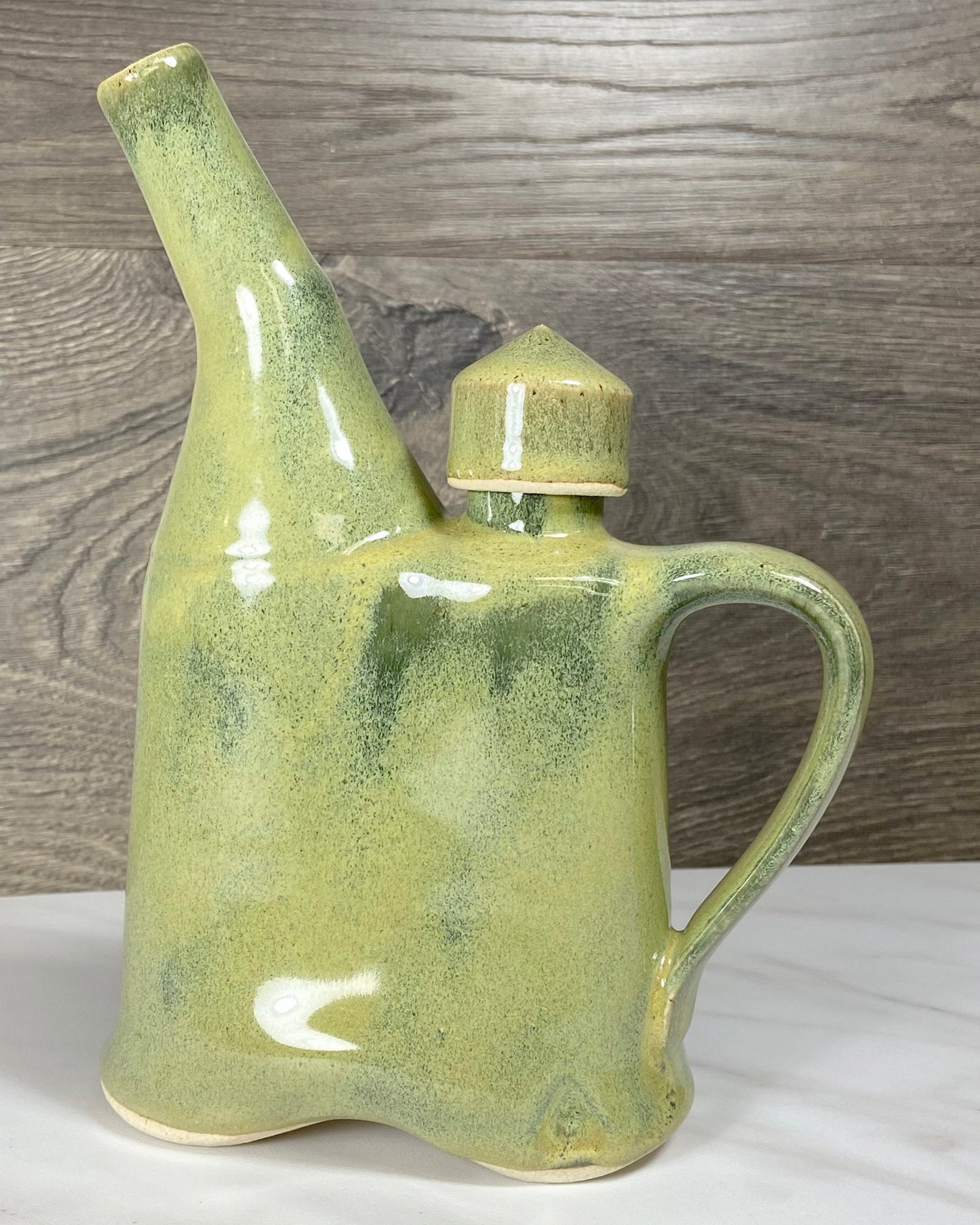 Green Spouted Flask
