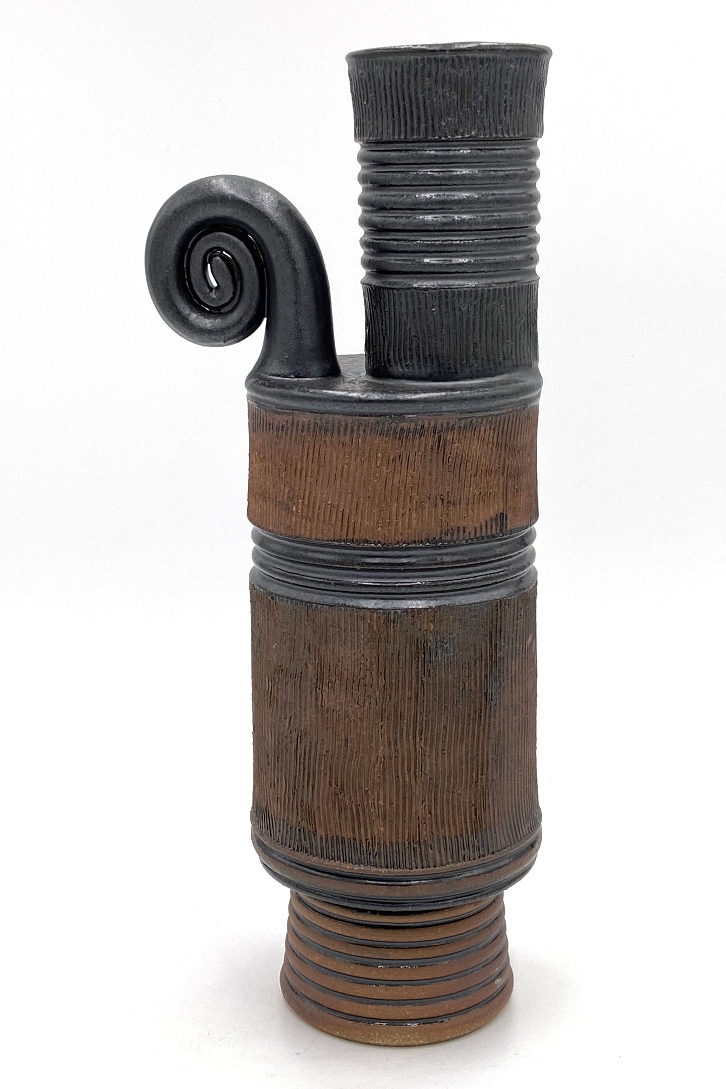 Tall Wood-fired Black Vase