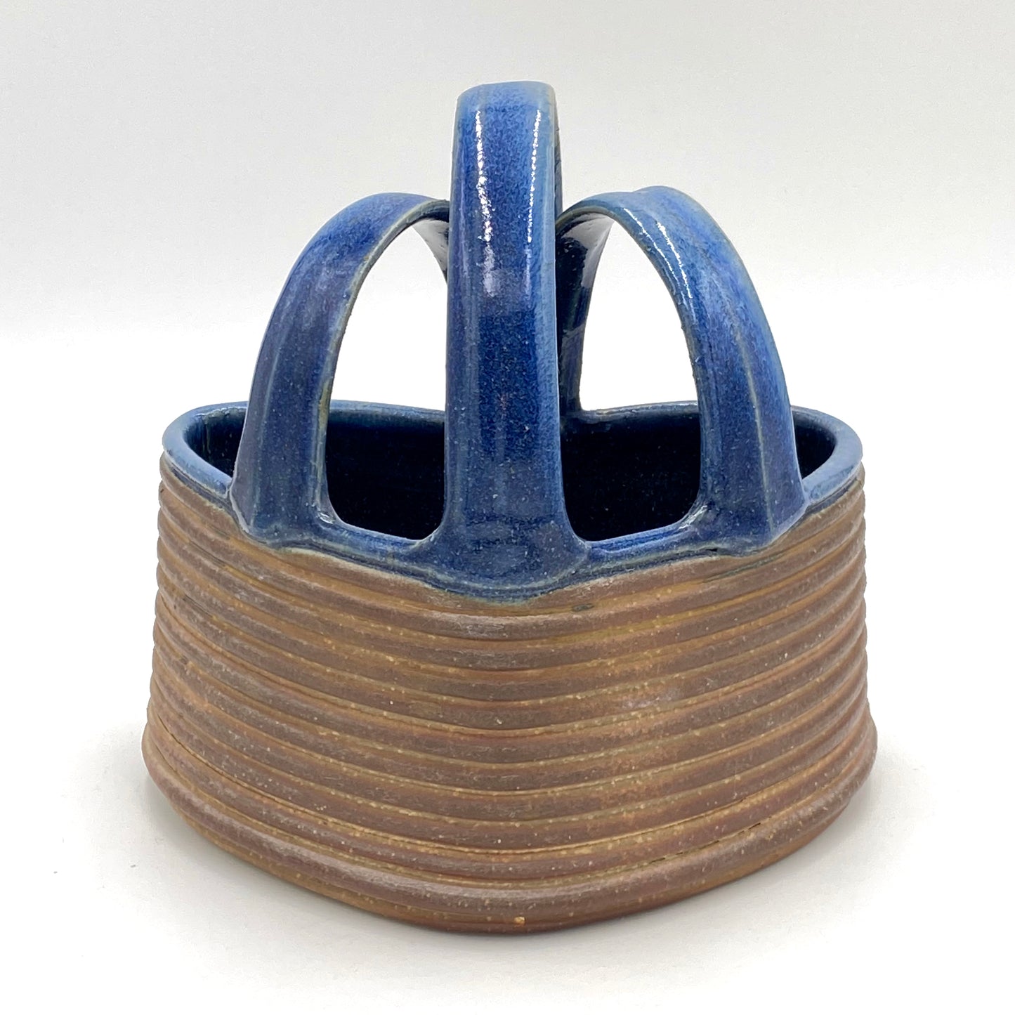 Blue Wood-fired Basket with 3 Straps