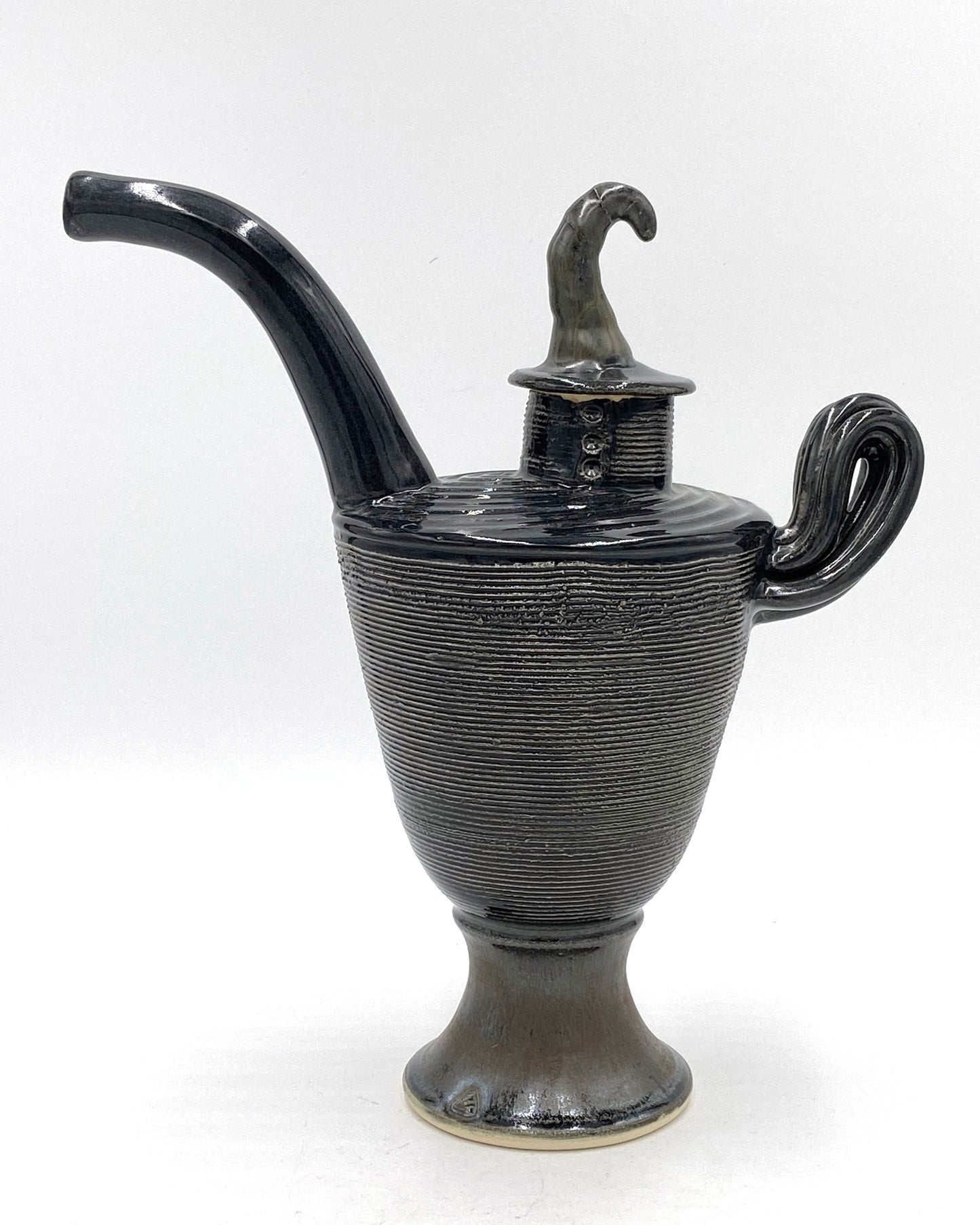 Sculptural Black Teapot