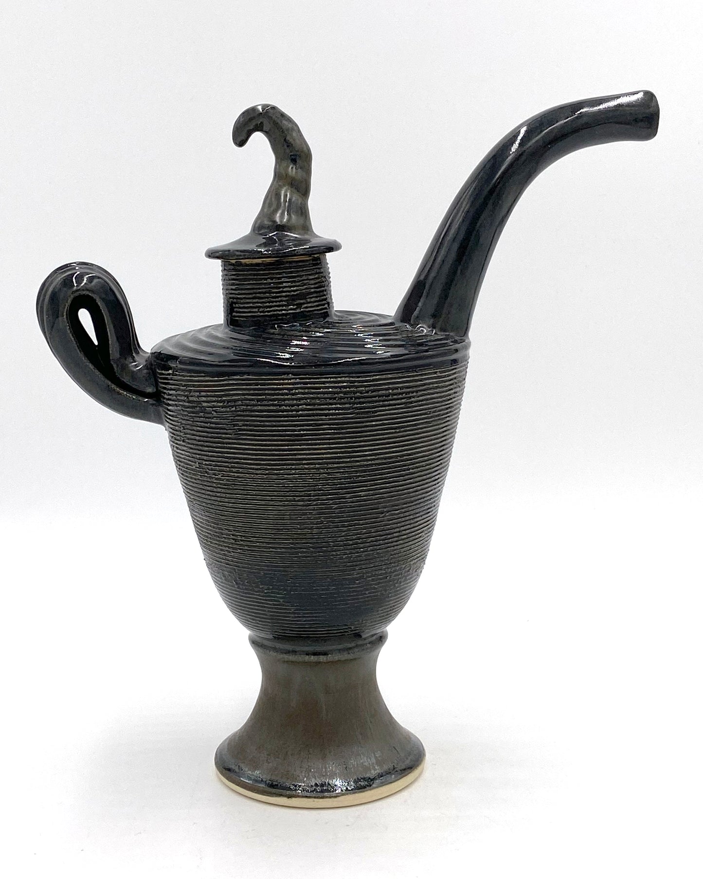 Sculptural Black Teapot