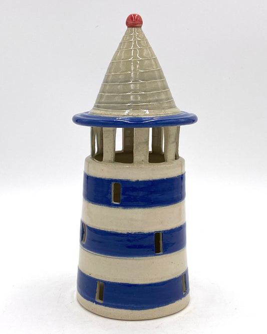 Blue and White Lighthouse Luminary