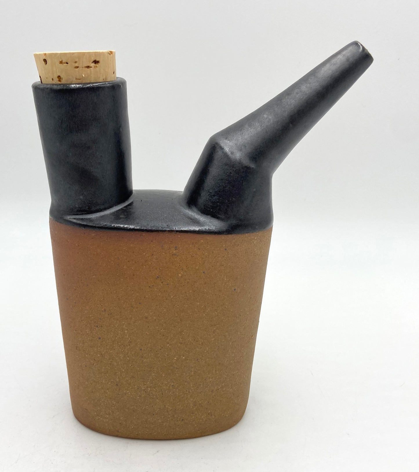 Wood-fired Spouted Flask in Black
