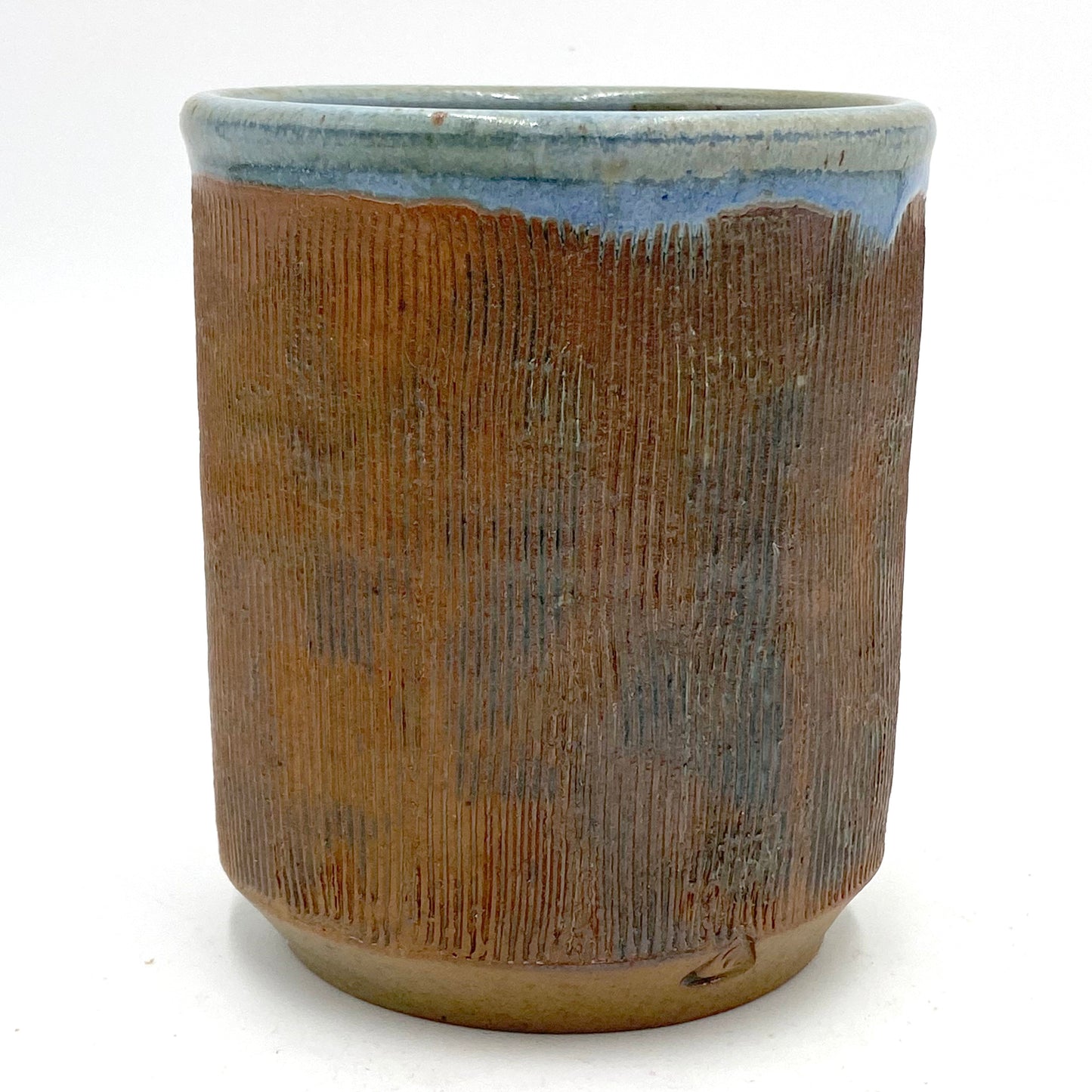 Wood-fired  Vase with Blue Glaze