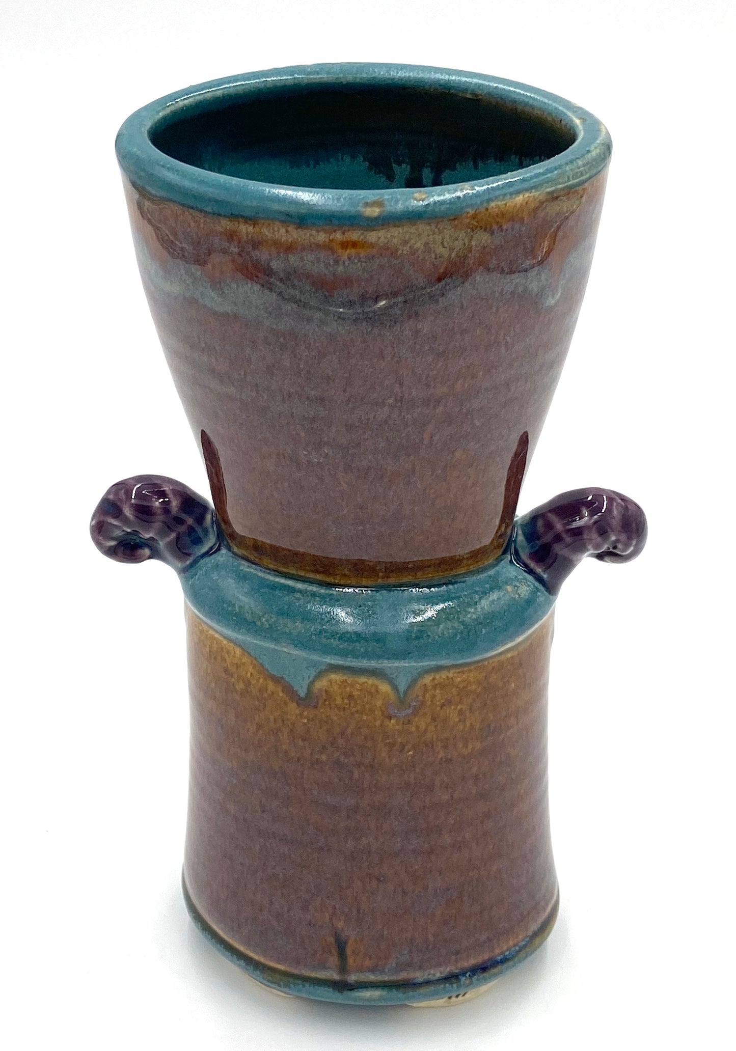 Amber Turquoise Purple Vase