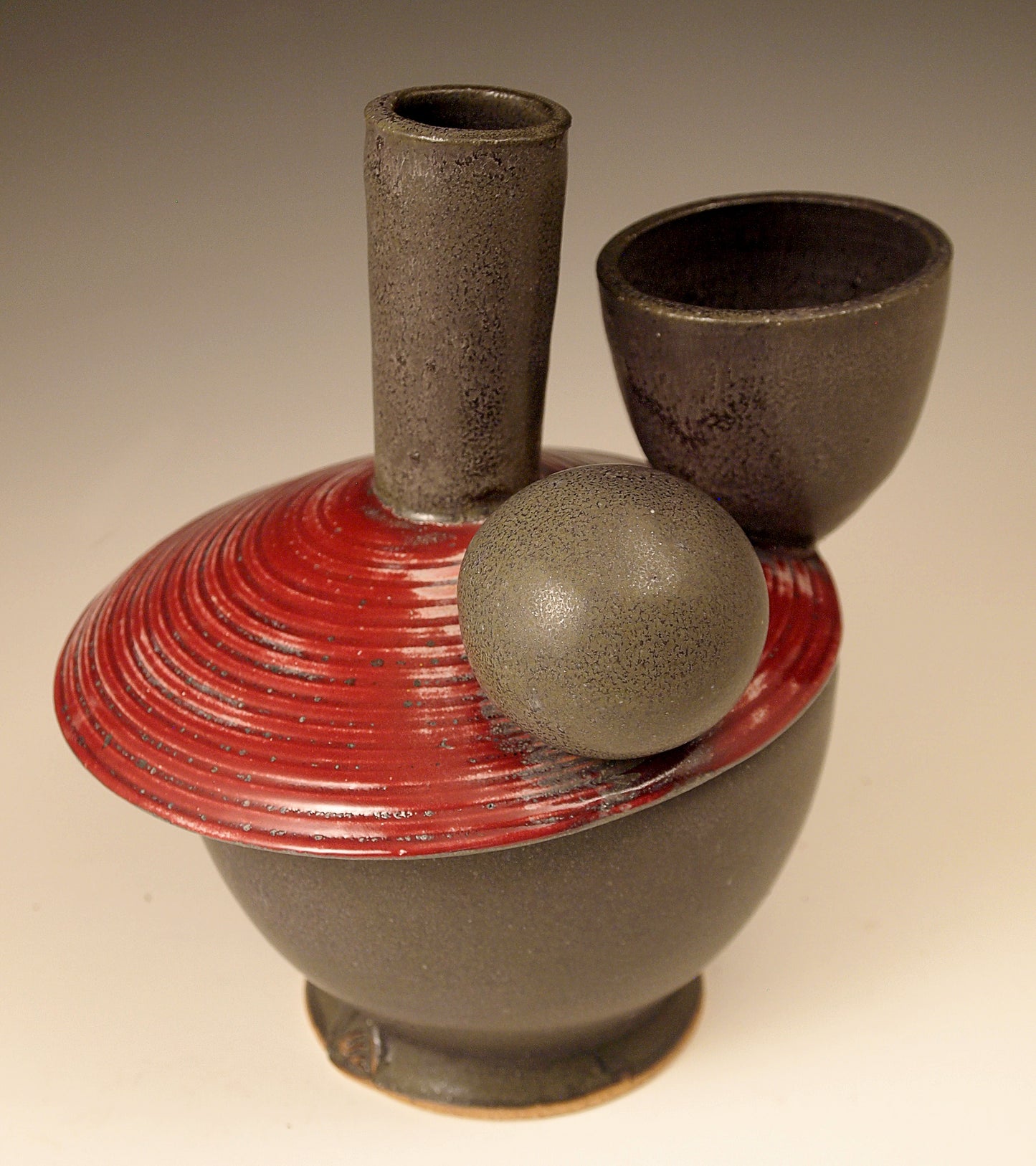 Red Shoulder Vase